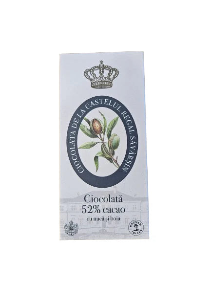 Ciocolată Regală cu lapte, 52% cacao, nucă și boia 80g